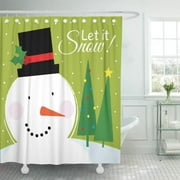 ABPHQTO Christmas Let It Snow Muñeco de nieve Celebración Lindo juego de cortinas de ducha impermeab ABPHQTO PKNMT66x72Shower-9464